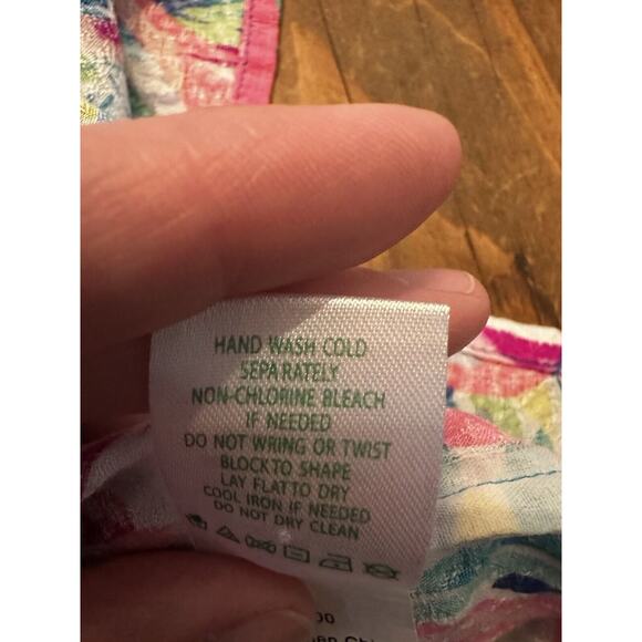 Lilly Pulitzer Top Button Front Elsa in Flamenco Beach Flamingo Print Size XS - Picture 10 of 10